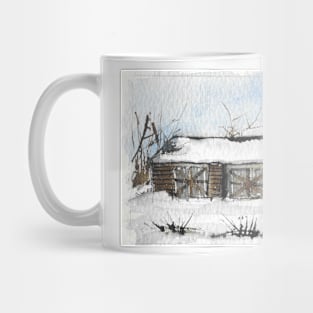 Snowy New England Barn Mug